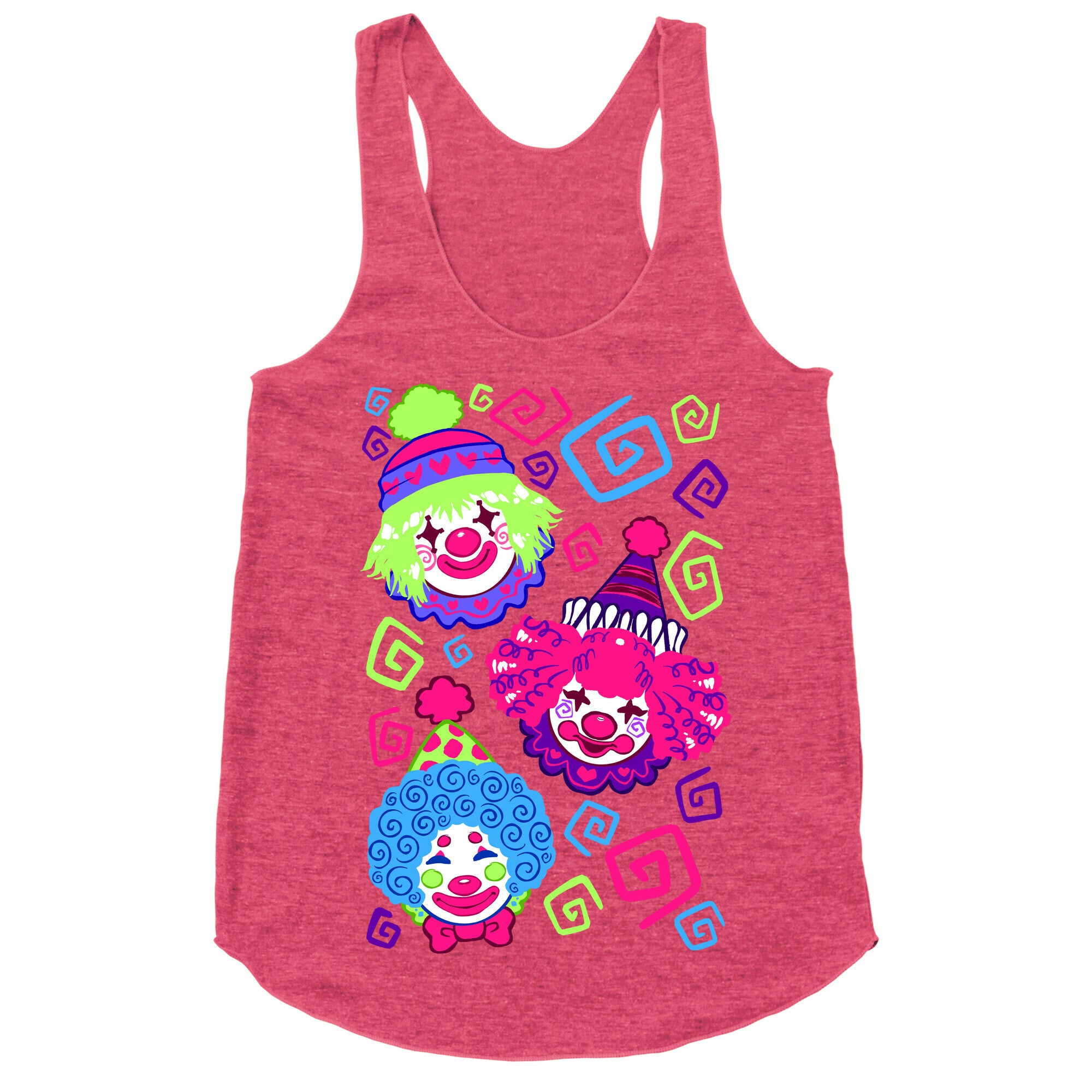 Kawaii Clowns Racerback Tank